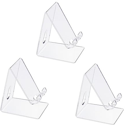 HOBBIESAY 3Pcs Universal Clear Acrylic Mobile Phone Stand Holders Portable Tablets Holder Desktop Mobile Phone Holder Durable Phone Holder Dock Desk Accessories for Home Office