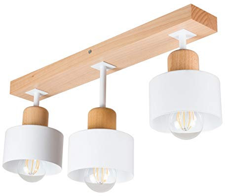 alfalux Deckenlampe Mit 3 Lampenschirmen LED Deckenleuchte Leuchte Skandinavische Lampe Wohnzimmerlampe Schlafzimmerlampe Kinderzimmer Wohnzimmer Schlafzimmer Badezimmer Küche Deckenleuchten WE50x7BU