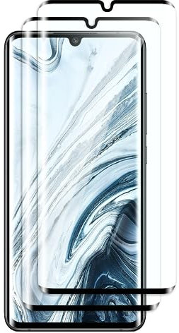 Fyqzio [2 Piezas Cristal templado compatible con Xiaomi Mi Note 10/Note 10 Pro/Note 10 Lite,sin burbujas,dureza 9H,antiarañazos,3D Cobertura Completa,HD protector de pantalla