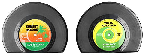 Glomora Vintage CD-Schallplattenständer, 2er-Set, Stilvolle Heimdekoration Und Organizer