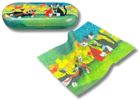 MediMuc Flaches Brillenetui mit passendem Reinigungstuch aus Microfaser - Rosina Wachtmeister, All together - Maße: L/H/B 16 x 2,8 x 6,6cm - FridolinEdition