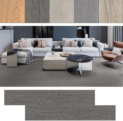 LARS360 PVC Bodenbelag Selbstklebend, Vinylboden Holz-Optik, 91,44 x 15,24 x 0,2 cm, 2,5m² 18 Stück, Laminat Klebefliesen Boden Laminatboden, Wasserfest Schalldämmung (Night Oak)