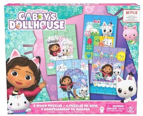 Gabby's Puppenhaus - 4er Pack Holzpuzzle: 12, 16, 20 und 24 Teile