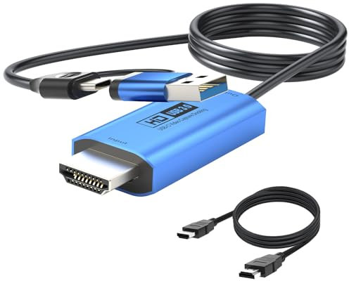 YCBUENO Cable de transmisión en vivo de 2 m HDMI a USB, tarjeta de captura de vídeo tipo C 4K HMDI a USB 3.0 A, adaptador tipo C, captura de videojuegos para edición de videos, juegos, transmisión,