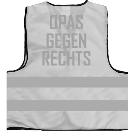 opas gegen rechts Warnweste BZW. Signalweste mit reflektierendem Aufdruck - Größe S/M, Weiss