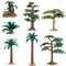 Miniature Trees,7PCS/Set Mini Palm Tree,Simulation Model Trees,DIY Craft Realistic Plastic Palm Trees for Micro Landscape Model Railway Scenery Fairy Garden Decor