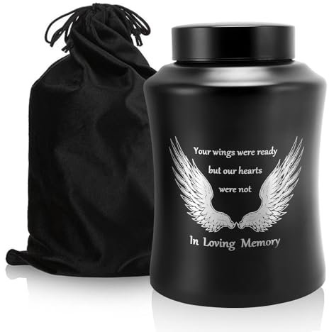 Pilipane Urn for Human Ashes,Decorative Beautiful Ashes Box for Adult Male and Female,Cremation Urns,Memorial Funeral Cremation Large Burial Stainless Steel Urns (Black Pinion, M)
