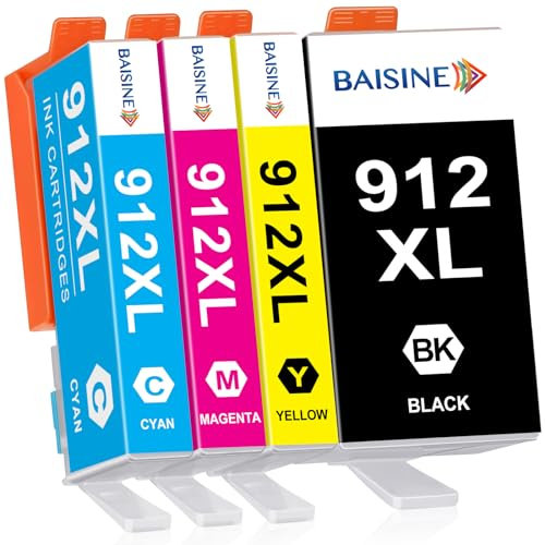 BAISINE 912XL Druckerpatronen Kompatibel für HP 912 XL Multipack für HP OfficeJet 8010 8012 8013 8014 8015 8017 OfficeJet Pro 8020 8021 8022 8023 8024 8025 (4er-Pack)