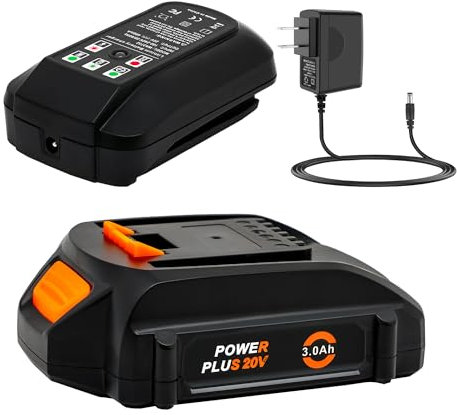 Cruruakku 20V Battery for Worx Battery 20V 3.0Ah and Worx Battery Charger PowerShare for WA3520 WA3525 WA3575 WG151s WG155s WG251s WG255s WG540s WG545s WG890 WG891
