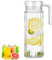 Brocca in plastica per acqua con coperchio, 1,1 l, per frigorifero, acqua, succhi di frutta, bevande, contenitore per latte, vino rosso, acqua fredda, succo di frutta, caffè caldo, bevande ghiacciate,