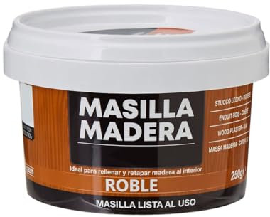 Masilla para madera de relleno y acabados para tapar fisuras, grietas, agujeros en muebles o sillas, uso interior para profesionales, lista para uso inmediato, 250g (Madera Roble)