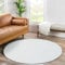 Jimri Flauschiger Teppich Läufer - Hochwertiger Kurzflor für Zuhause, Büro, Küche, Eingang, Flur, Wohnzimmer - Maschinenwaschbar - Rutschfester Teppich Waschbar - 160 cm Rund - Cream_Weiß