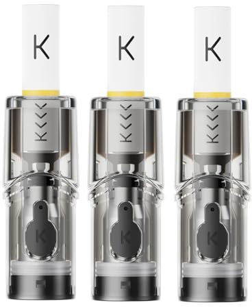 KIWI Spark- Pack de 3 Pods rechargeables avec 3 Filtres en coton de remplacement pour KIWI Spark (Sans e-liquide, Sans nicotine ni tabac, Vente interdite aux mineur 18 ans) (1,2 ohm)