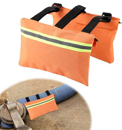 RV Sewer Weight Bag, 600D Oxford Cloth Camper Sewer Hose Bag with Reflective Strip Trailers Sewer Hose Support RV Hose Fastening Device RV Sewer Hose Weights Hold Down RV Van Accessories (Orange)