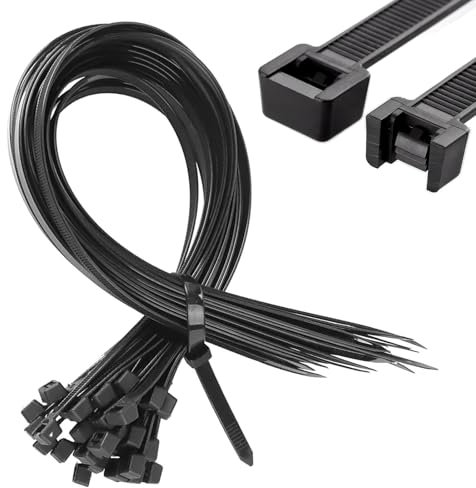 Cable Ties,Thick Heavy Duty Large Strong Nylon Plastic Self Locking,450mm×4.8mm,(17.72 inch/45 cm) Extra Long Zip Tie Wraps (100 Pack/Black)