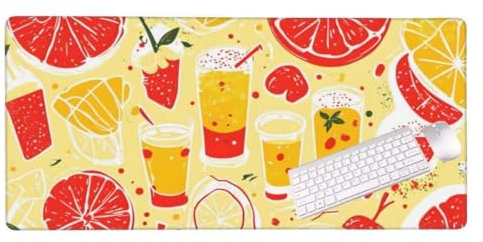 Gaming Mauspad Bunte Früchte Mauspad, Mousepad XXL 1000x600 mm, Mauspad Gaming Zubehör mit Anti Rutsch Basis Mouse Pad Wasserdicht und Langlebig Gaming Zubehör für Home Office Zimmer Deko S-1388