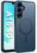 FNTCASE for Samsung Galaxy A16-5G Case: Galaxy A16-4G Case Magnetic Matte Textured Military Grade Drop Protection Translucent Cell Phone Cover - Slim Rugged Durable Cases- 6.7 inches(Sapphire Blue)