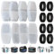 Zemiu Filtre de Fontaine à Eau 16 Pièces, 8 Filtre Fontaine pour Chat + 8 Mousse Filtres pour Fontaine de Chat 3.2L,2.5L (108oz,84oz）avec Charbon Actif & Résine conTriple Filtration