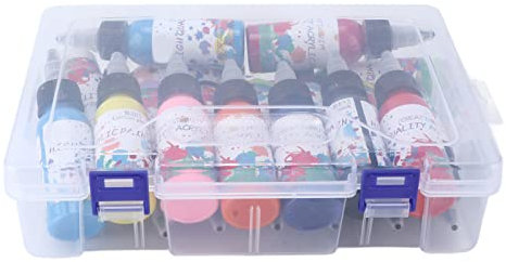 Pintura acrílica, 18 piezas de pintura acrílica de alta viscosidad, accesorios de pintura con diseño de extrusión en caja adecuados para artistas profesionales y principiantes en