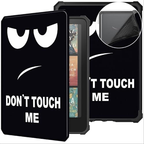 GIOPUEY Cover Compatibile con Kindle Colorsoft 2024, Flip Pelle Custodia, PU Pelle + Morbida TPU Custodia, Auto Sleep/Wake, Protezione a 360° Case - Don't Touch Me
