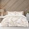 Sleepdown Tropical Leaf Neutral Duvet Set, Super Soft, Reversible Design, Button Fastening, 100% Polyester Microfibre Double Duvet Cover (200 X 200 CM) Bedding Set with Pillowcase & Fitted Sheet