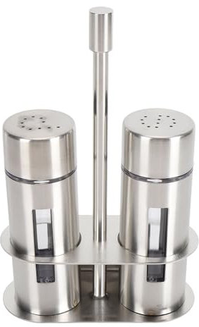 Juego de coctelera para condimentos de pimienta, decoraciones y accesorios de cocina, coctelera de especias de acero inoxidable con base, para utensilios de cocina, mesa de (l)