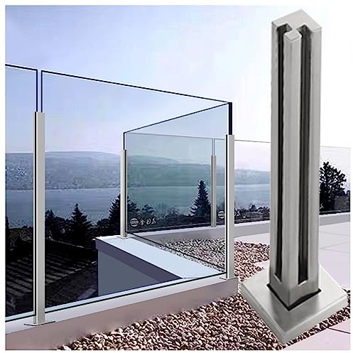 Glasgeländersystem für Balkon, Terrasse, mit transparenten Zaunhalterungen, Grau, 145 cm