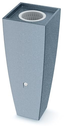 YourCasa Regentonne 100L [PureFlow] Wasserfass mit Metallgewinde & Filterkorb - Regenfass Frostsicher aus Kunststoff - Regenwassertonne - Regenwassertank Garten Wassertank Wassertonne (Grau)