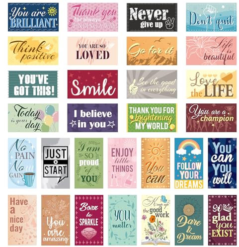 JSRQT 90 Pezzi Carta Motivazionale Motivazionali Cartoline Premium Cartes Kartenset Mini Biglietti di Ringraziamento Postcards Lettere Postkarten Studenti Amici Quaderno Appunti Regalo