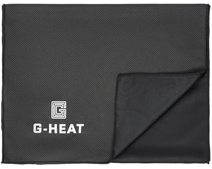 G-HEAT - Serviette de Refroidissement Microfibre | 100 x 30cm | Serviette de Sport Rafraichissante | Anti-Transpiration | Légère & Séchage Rapide | Idéale pour Fitness, Yoga, Randonnée (Noir)