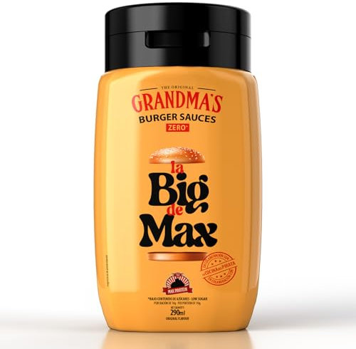 Max Protein Grandma's - LA BIG DE MAX – Salsa Burger Zero - Salsa para Hamburguesas - Cremosa y Especiada - Menos de 18 kcal por toma - Baja en Azúcares y en Grasas - Colaboración Cocina del Pirata