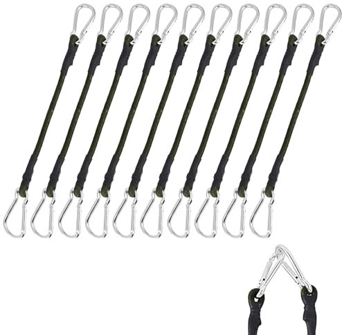 10 Stück Spanngummi mit Karabiner, 30CM Expander mit Karabinerhaken, Spanngurte mit Haken, Starker Gepäckspanner, Gummispanner mit Haken für Camping, Gepäck, Reisen, Wandern, Familie