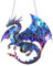 Dragon Dreamcatcher Suncatcher - Stained Glass Effect Window Hanging - Mystical Dragon Acrylic Ornament - Colourful Fantasy Sun Catchers for Windows Indoor Outdoor Garden Home Decor - Unique Gothic Gi