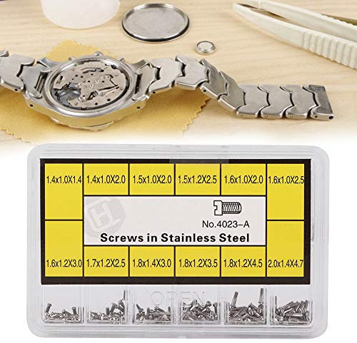 Uhr Reparaturschraube Edelstahl - Uhr Rückschraube Schraubschrauben Schlitzschrauben Reparaturwerkzeuge Zubehör für den Uhrmacher (4023-a)