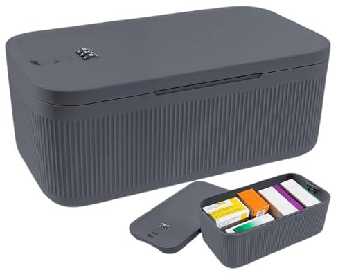 Grande boîte de rangement verrouillable pour réfrigérateur, boîte verrouillable avec code de sécurité alimentaire pour médicaments, aliments, téléphone, documents de bureau |