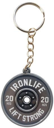 Iconic Coasters Weight Plate Keychain, Gym Gift For Him or Her Barbell Weightlifting Motivational Keyring, Metal Dumbbell Fitness Gift Bag Charm