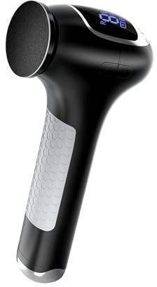 L'UGX Electric Foot File–Powerful 8N·cm Torque Professional Foot Files Hard Skin Remover Machine, 3-Speed Settings, LCD Display, 60pcs Sandpaper Discs, Type-C Rechargeable, Ergonomic Handle Black