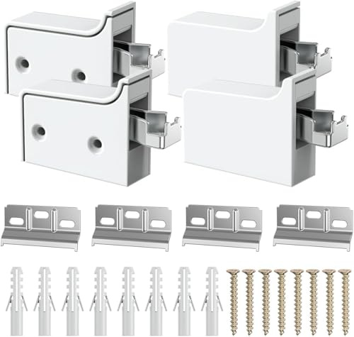 4 Pezzi Attaccaglie per Pensili, Supporto da parete per armadio, regolabile, portata 100 kg, robusto supporto per armadi da cucina, bagno e soggiorno