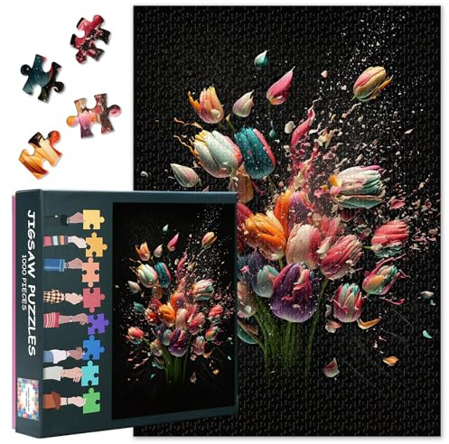 Schöne Abstrakte Tulpen Blumen Jigsaw Puzzle Wandkunst Für Heimdekor Tulpen Blumen Bouquet Jigsaw Puzzles 1000 Stück Blumenpuzzles Geburtstagsfeier Geschenke Für Familienfreunde 50cmx70cm