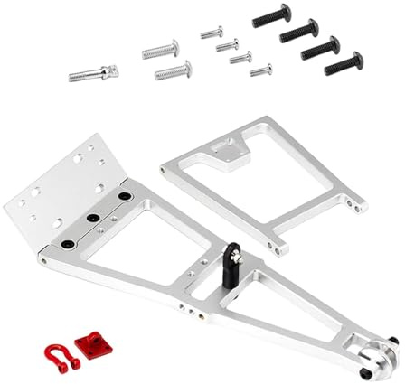 Zambuph Innovative Aluminum Alloy RC Winch Truck Tow Crane Arm For 1/10 Scale Vehicles Enhancing Load Capacity And Versatility RC Winch Double Stent Truck Tow Crane Arm Wrecker, Silver
