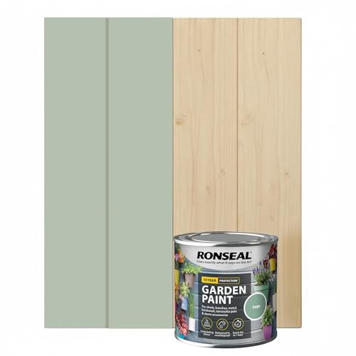 DUAYRA 250ML Garden Paint, Water Based Exterior Paint, UV Damage Mid Sheen Weather Resistant Paints For Pots, Bricks, Metal, Fast Drying Fence Paints, Resists Cracking (Sage, 250 M L)