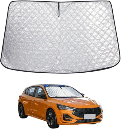 Parasol para parabrisas delantero del coche, plegable, compatible con Ford Focus MK4 2018-2024, parabrisas interior engrosado y plegable, parasol delantero para protección UV y contra el calor