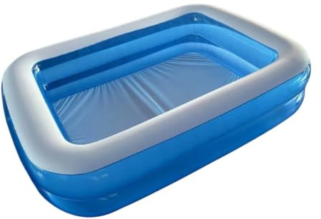 Sonnena Piscine Gonflable Familiale Rectangulaire, Piscine pour Jardin 200x150x50cm Anti-éclatement, Spacieuse pour Enfants et Adultes, Idéale pour Été et Activités Extérieures