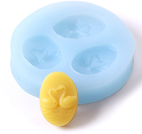 World Of Moulds | Kissing Swans Fondant Icing 3 Cavity Silicone Mould x 5