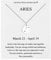 Philip Jones Aries Zodiac Star Sign Disc Necklace Created with Zircondia® Crystals