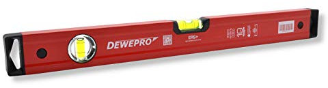 DEWEPRO® Profi Wasserwaage Aluminium - rot lackiert - Länge: 50cm 0,5m - Messtoleranz: 0,5mm/m - Aluwasserwaage Aluminiumwasserwaage