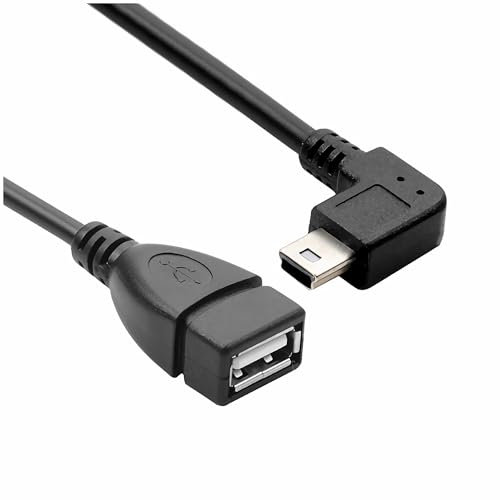Aukson J30 USB OTG Adapterkabel – Mini-USB Stecker auf USB Typ A Buchse, rechtwinklig, 10 cm, für OTG-Funktion – Ideal für Tablets und Smartphones