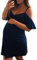 DAY8 Robe Femme Enceinte ete Sexy Grande Taille Mini Jupe Robe Femme Enceinte Photographie Mariage Soirée Courte Robe Maternité Grossesse Bustier Femme Vetements Pas Cher Chic (M, Bleu)