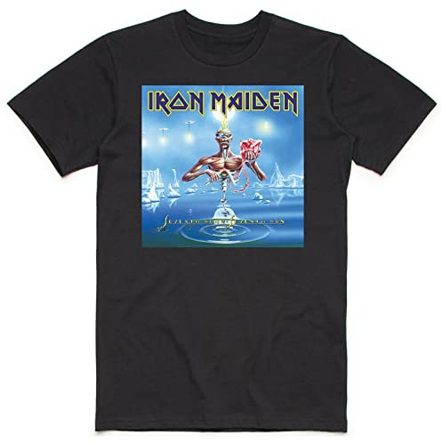 Iron Maiden - Seventh Son Box T-Shirt for Unisex Adults, Black/White, XXL