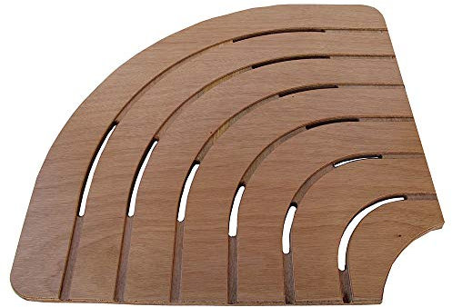 Pedana Antiscivolo angolare 61x61 cm in Legno Marino di Okumè Ideale per Piatto Doccia Lato 80x80 cm